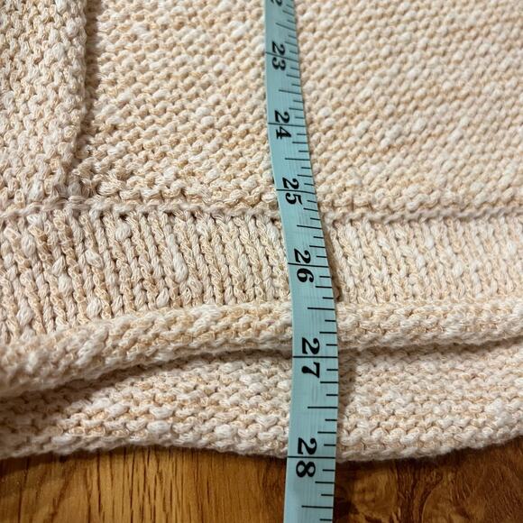 Free People Bright Lights V- Neck Neutral Knit Slouchy Sweater Size L - Picture 12 of 12